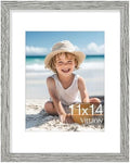 Vittanly 11x14 Picture Frame Made of Solid Wood for Wall or Tabletop, Grey by Vittanly