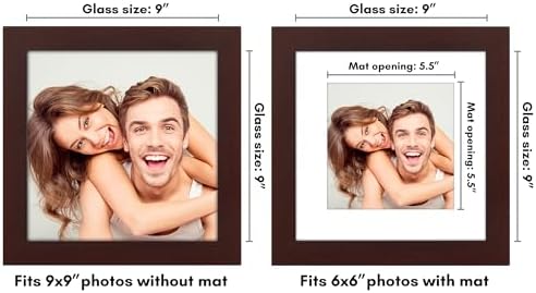 Americanflat 9x9 Picture Frame - Matted to 6x6 - Engineered Wood - Mahogany - Image 2