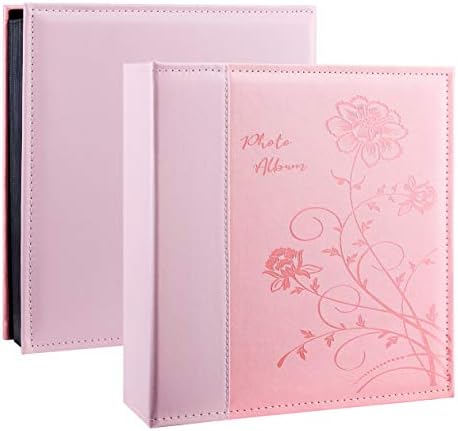 Artmag Photo Album 4x6 600 Photos, Extra Large Capacity Leather Cover Wedding Family Photo Albums Holds 600 Horizontal and Vertical 4x6 Photos with Black Pages(Pink) by Artmag