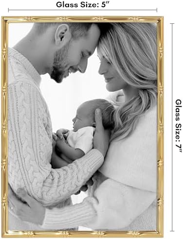 Americanflat 5x7 Bamboo Picture Frame - Metal - Gold - Image 2