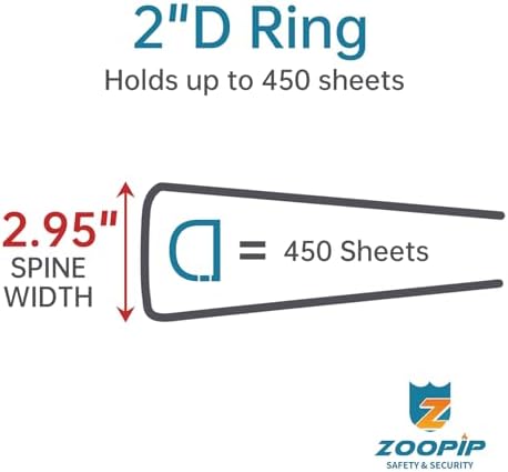 Fireproof 3 Ring Binder with Zipper, 2" D Rings Holds 450 Sheets - Image 3