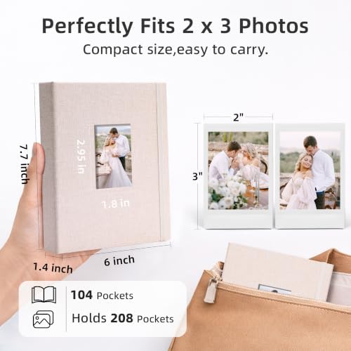 Vienrose Mini Polaroid Photo Album 208 Photos 2x3 Inch Beige 1 PACK - Image 6