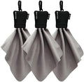 SPUDZ Classic Microfiber Lens Cleaner – Clip-On Pouch, Washable – for Binoculars, Scopes, Glasses, Screens | Classic | Black, 6 x 6 Inch (3-Pack) by SPUDZ