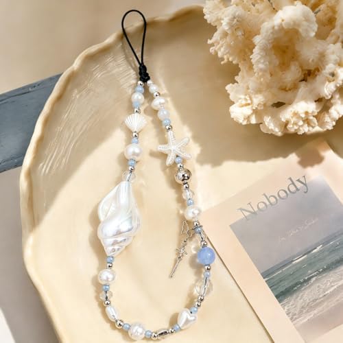 Cute Beaded Camera Wrist Strap for Phone, Digital Camera Charm Lanyard, Pearl Beaded Chain for Bag Keychain Gift - Image 3
