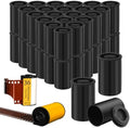 Wenqik 50 Pcs Film Canisters with Caps for Rockets 35 mm Plastic Empty Film Canister Holder Camera Reel Containers for Beads Fish Hook Keys Small Accessories Storage(Black) by Wenqik
