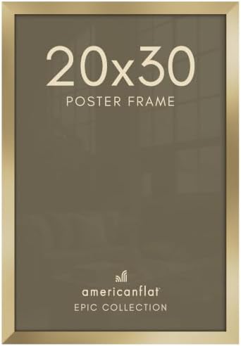 Americanflat 20x30 Poster Frame - Gold Engineered Wood with Polished Plexiglass - Wide Picture Frame for Vertical or Horizontal Wall Display - Epic Collection - Gold by Americanflat