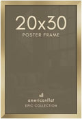 Americanflat 20x30 Poster Frame - Gold Engineered Wood with Polished Plexiglass - Wide Picture Frame for Vertical or Horizontal Wall Display - Epic Collection - Gold by Americanflat