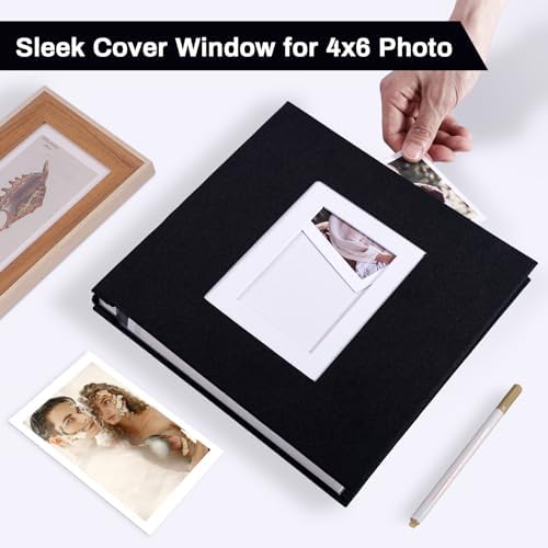 Photo Album Self Adhesive Pages Large 11x10.6 Black 60 Pages - Image 2