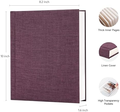 Instax Mini Photo Album with Writing Space, Linen Cover, Purple - Image 2