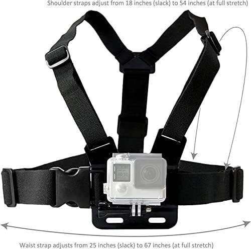 Universal Action Camera Accessories Bundle Head Chest Strap Mount/Selfie Stick/Floating Hand Grip Compatible with Dragon Touch/AKASO EK7000 Brave 4 5 6 7 LE V50X/GoPro Hero 13 12 11 10 9 8 7 - Image 2