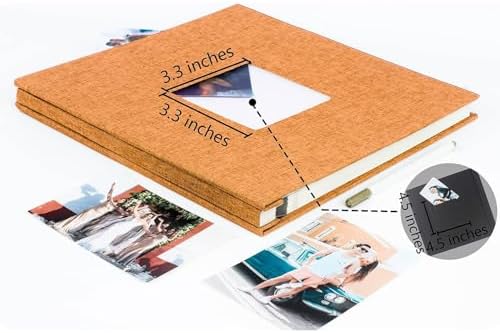 Photo Album Self Adhesive Pages Scrapbook, 11x10.6 Orange 60 Pages - Image 6