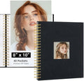 8x10 Photo Album 40 Pockets Linen Cover Kids Artwork Black by Remowith