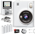 Instant Print Camera for Kids, 1080P Instant Digital Print Cameras for Toddler, Portable Toy for 4 5 6 7 8 9 10 Year Old Girl, Christmas Birthday Gifts for Girls Boys with SD Card White by ANBURI