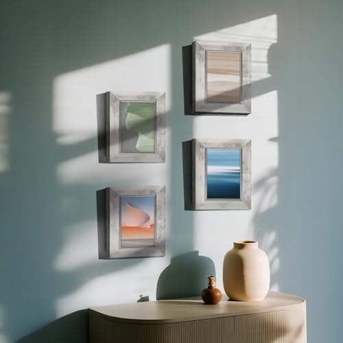 XUANLUO 4x6 Picture Frames Set of 4,Rustic Retro Photo Frame(White) - Image 6