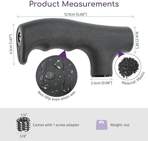 Monopod Handle Adapter Walking Stick Cane Monopod Head Attachment Converter Trekking Pole Handle Grip for Hiking Climbing Photography - Image 3
