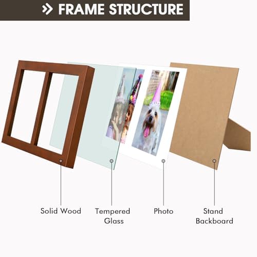 Golden State Art, 4x6 Double Picture Frame, Displays Two 4x6 Photos (Brown) - Image 4