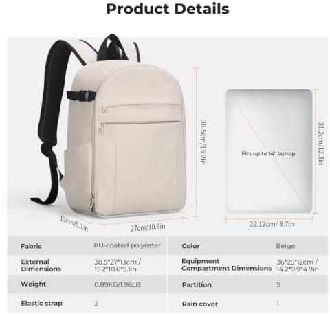 K&F CONCEPT Camera Backpack, DSLR/SLR/Mirrorless Photography Camera Bag - Image 3