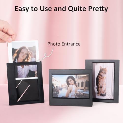 8 Packs Tabletop Photo Frame for Instax Wide Film - Desk Stand Up Display Small Picture Frame for Instax WIDE EVO/400/300/210 Instant Camera Film,4.25x3.38'' Photo Frame - Black - Image 6