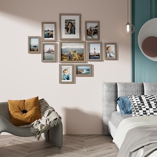 Vittanly 10 Pack Picture Frames Collage Wall Decor, Grayish Brown - Image 2