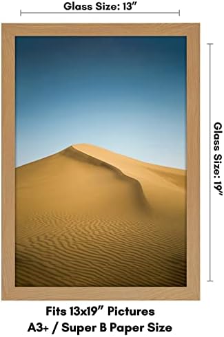 Americanflat 13x19 Picture Frame with Shatter-Resistant Glass - Signature Collection - Gallery-Style Frames Made of Engineered Wood - Photo Frame for Wall Display - Dark Oak - Image 2