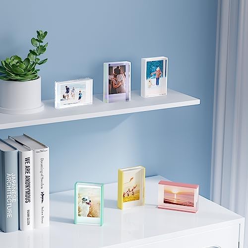 Instax Mini Acrylic Photo Frames, 2x3 Polaroid Picture Frame for Instax Mini EVO/LiPlay/Link Printer & Cameras Film, Cute Small Tabletop Picture Frame, Instant Photos Holder for Home Decor (3 Pack) - Image 3