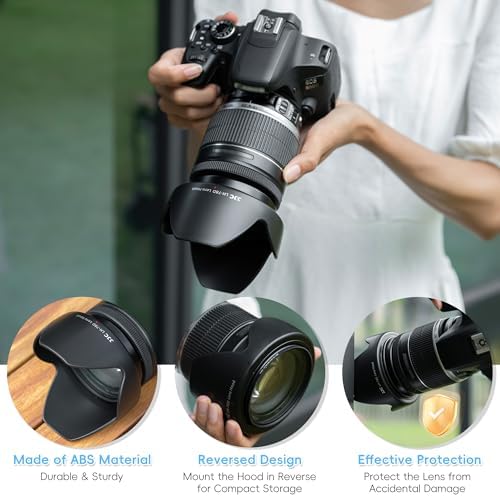 JJC EW-78D Reversible Lens Hood Shade Protector for Canon EF 28-200mm f/3.5-5.6 USM & EF-S 18-200mm f/3.5-5.6 IS Lens Replaces Canon EW-78D Lens Hood - Image 3