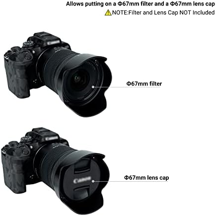 Lens Hood for Canon RF 15-30mm F4.5-6.3 is STM Lens on EOS R6 Mark II EOS R Series Camera, Reversible Lens Shade Replace Canon EW-73E Lens Hood, Compatible with 67mm Filters and 67mm Lens Cap - Image 4