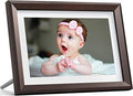 Dragon Touch Digital Picture Frame WiFi 10 inch IPS Touch Screen Digital Photo Frame Display, 32GB Storage, Auto-Rotate, Share Photos via App, Email, Cloud, Classic 10 Brown by DragonTouch