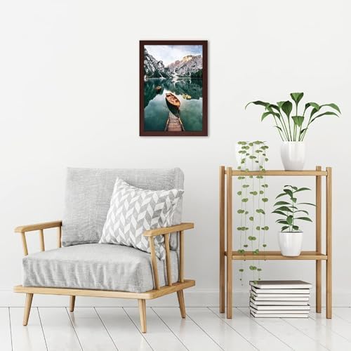 Americanflat 12x18 Poster Frame with Shatter-Resistant Glass - Signature Collection - Gallery-Style Frames Made of Engineered Wood - Photo Frame for Wall Display - Mahogany - Image 4