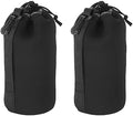 PATIKIL Camera Lens Bag, 2x 3.5" IDx9.8 H Neoprene Lens Pouch with Thick Protective Lenses for DSLR, Black by PATIKIL