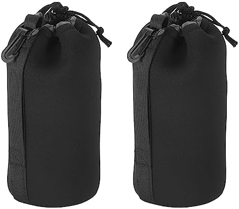 PATIKIL Camera Lens Bag, 2x 3.5" IDx9.8 H Neoprene Lens Pouch with Thick Protective Lenses for DSLR, Black by PATIKIL