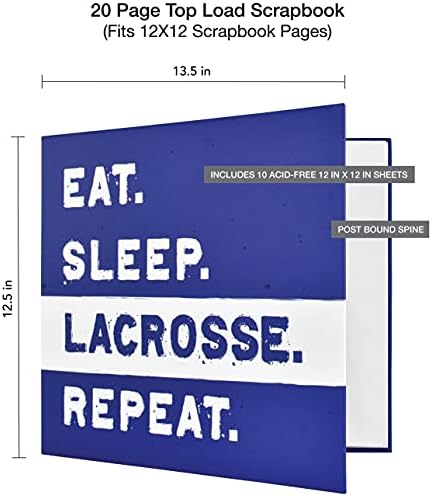 MCS Expandable 10-Page Sports Scrapbook Album with 12 x 12 Inch Pages, 13.5 x 12.5 Inch, Lacrosse - Image 2