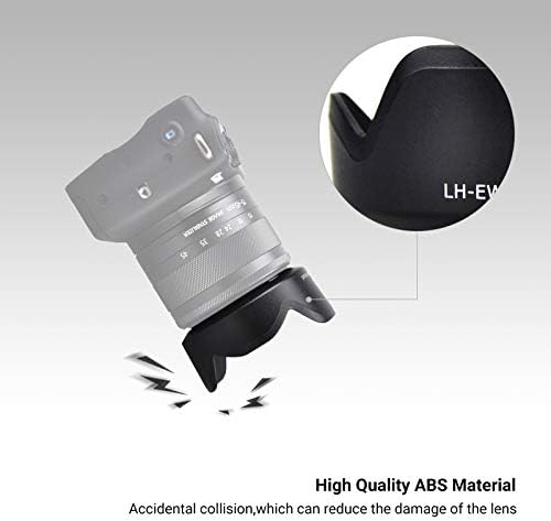 Reversible Lens Hood for Canon EF-M 15-45mm F3.5-6.3 is STM and RF-S 18-45mm F4.5-6.3 is STM Lens on EOS R100 R50 R10 R7 M50 M6 Mark II M200 M100 M50 Mark II, Replace Canon EW-53 Lens Hood - Image 6