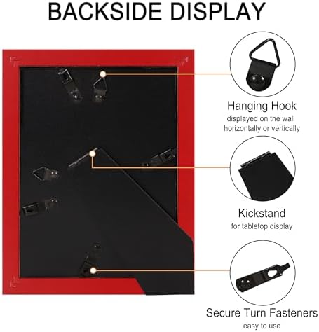 5x7 Picture Frame Set of 4 with Real Glass, Wall & Tabletop Display - Image 6