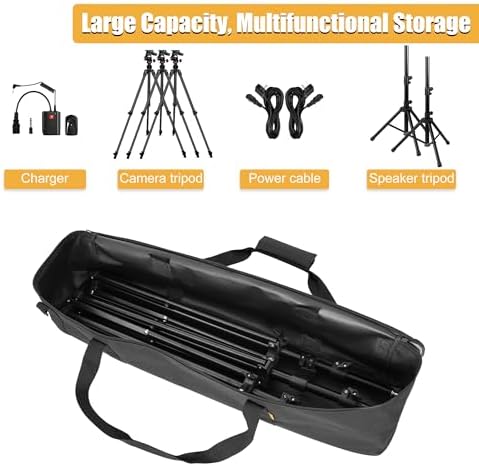 Multifunctional Tripod Bag 32 X 7 X 7 Inches / 81 X 18 X 18 cm Heavy Duty Tripod Carrying Case with Handle for Lights, Speakers, Cameras, Booms, Microphone Stands, Black - Image 2
