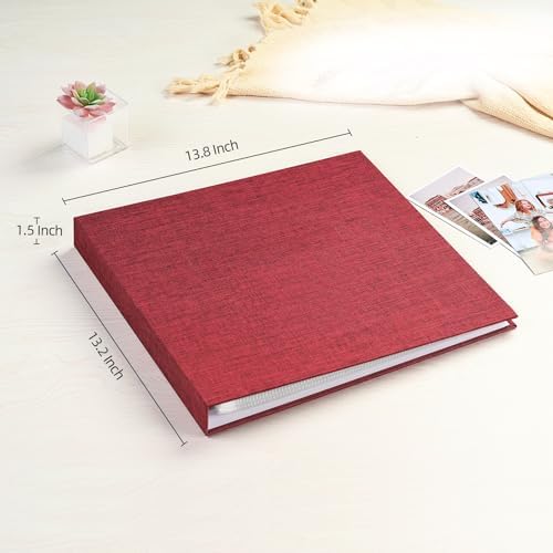 Mublalbum 12x12 Inch 3 Ring DIY Scrapbook Photo Album 80 Pages,Red - Image 2
