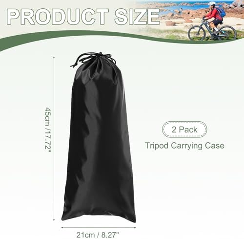 Tripod Case Bag, Nylon Tripod Storage Bag, Long Foldable Monopod Compact Carrying Organizer Pouch- Fitting for (Monopod/Light Stand/Umbrella/Travel) 18 x 8 In & 2 Pack & Black - Image 2