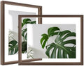 Egofine 8.5x11 Floating Frames Set of 2, Double Plexiglass Picture Frame, Made of Solid Wood Display Any Size Photo up to 8.5x11, Wall Mount or Tabletop Standing, Brown by Egofine