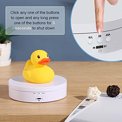 Hicarer 360 Rotating Display Stand Turntable USB Powered,, White, Matte - Image 6
