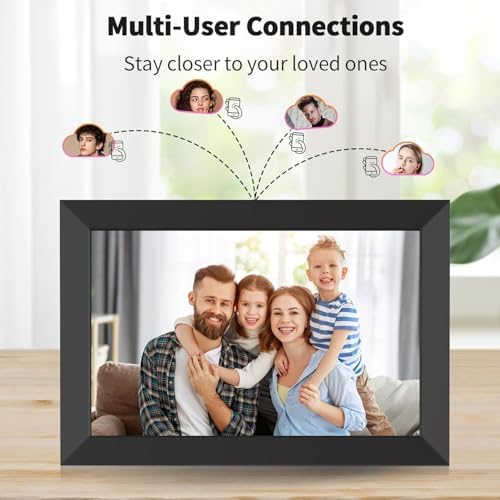 Digital Picture Frame 10.1 Inch, WiFi Digital Photo Frame with 16GB Storage, IPS HD Touchscreen, Instant Photo & Video Upload via Uhale APP, Wall-Mounted, for Mom, Housewarming Black - Image 5