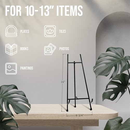 Red Co. 15” Tall Modern Metal Tripod Plate Stand and Art Holder Easel, Black - Image 4