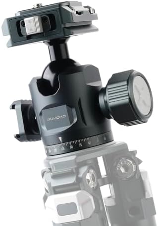 Camera Tripod Ball Head 28mm Metal Panorama Ball Head Compatible with Arca Type Quick Release Plate 1/4" Screw 3/8" Thread Mount Max Load 17lb/8kg Ball Head Mount for Monopod Slider DSLR Camera - Image 2