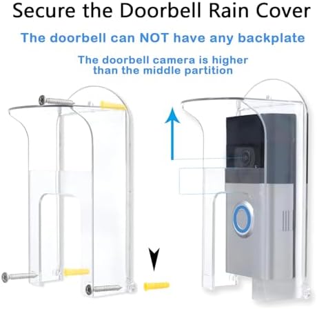 Clear Plastic Doorbell Rain Cover Compatible with Ring//Kasa/Google Nest - Image 3