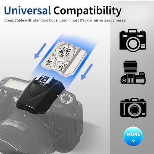 Metal Camera Hot Shoe Cover for DSLR/SLR-Cherry Blossom Bright Silver - Image 2