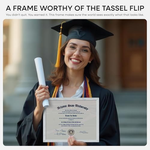 Homeforia 8.5x11 Black Oak Diploma Frame, High-End Wood, Glass - Image 2