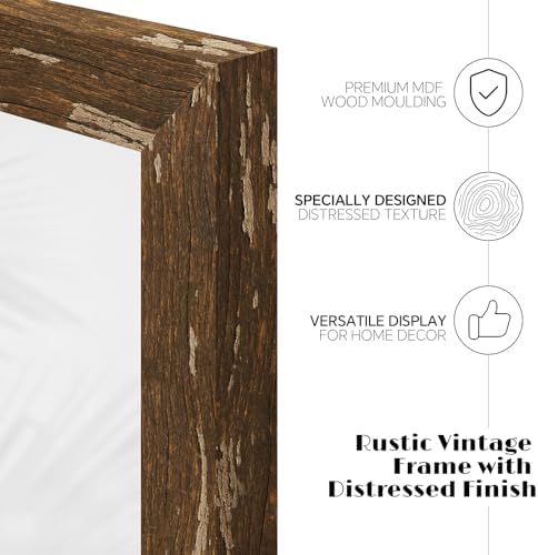 puthiac 8x10 Rustic Farmhouse Picture Frame, Warm Walnut, 1 Pack - Image 3