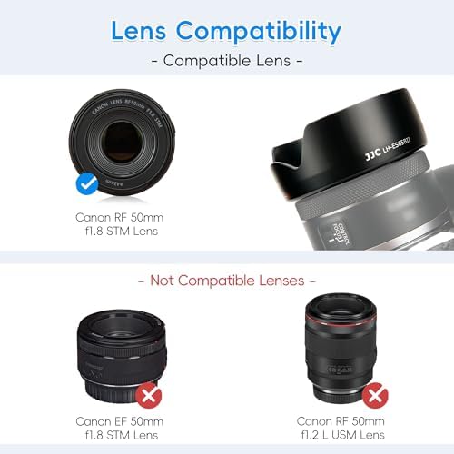 JJC Tulip RF 50mm Lens Hood & UV Filter for Canon RF 50mm f/1.8 STM Lens - Image 3