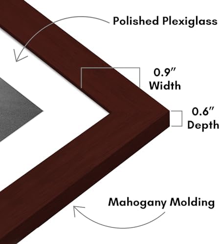 Americanflat 11x15 Picture Frame 5-Pack - Matted to 8x12 - Mahogany - Image 3