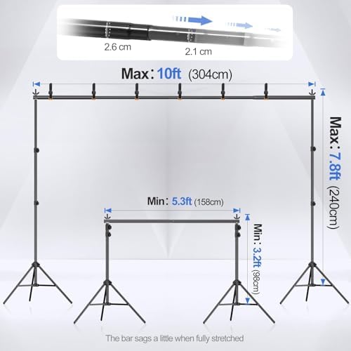 EMART Backdrop Stand 10x7.8FT Adjustable Back Drop Stand for Party Events - Image 2