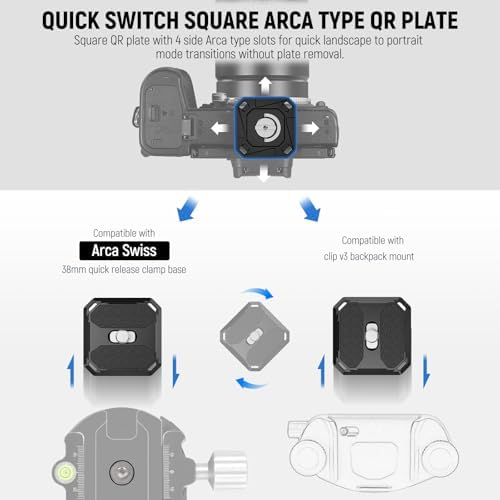 NEEWER Quick Release Plate 38mm Square Arca Type QR Camera Mount Plate - Image 2